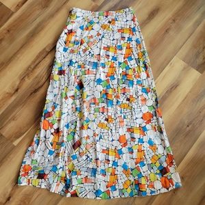 #35 ANTHRO MAEVE Colorful Artistic Fromt Slit Maxi Dress Size 10